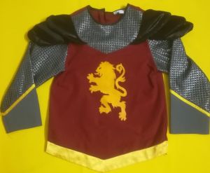 Kids Costumes to Hire - Knight bib - Yellow lion detail